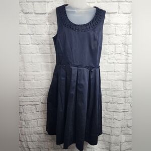 LIZ CLAIBORNE Sleeveless Pleated Cotton Dress